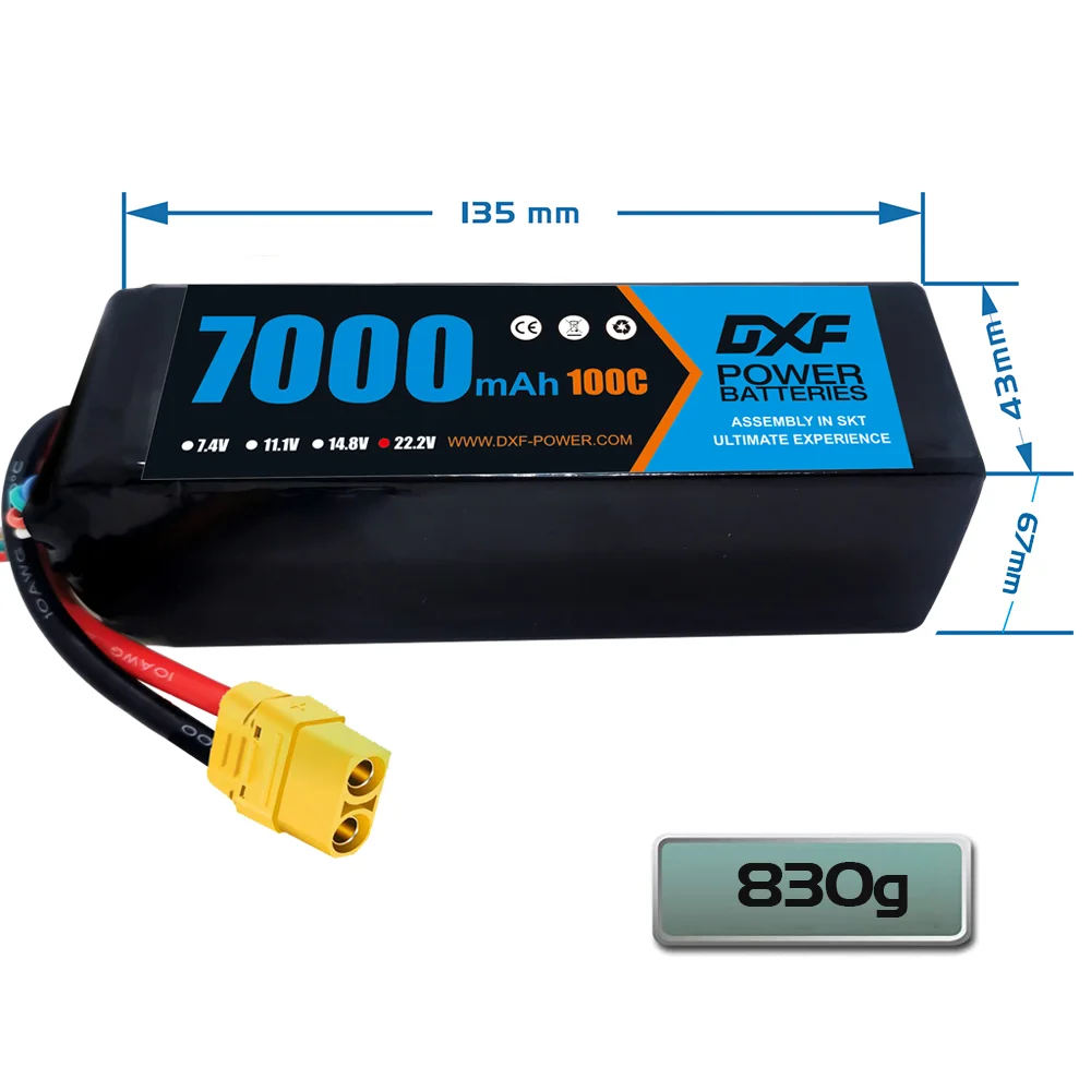 DXF 6S Lipo Battery 22.2V 7000 - огляд і ціна 6S Lipo Battery 22.2V 5000Mah