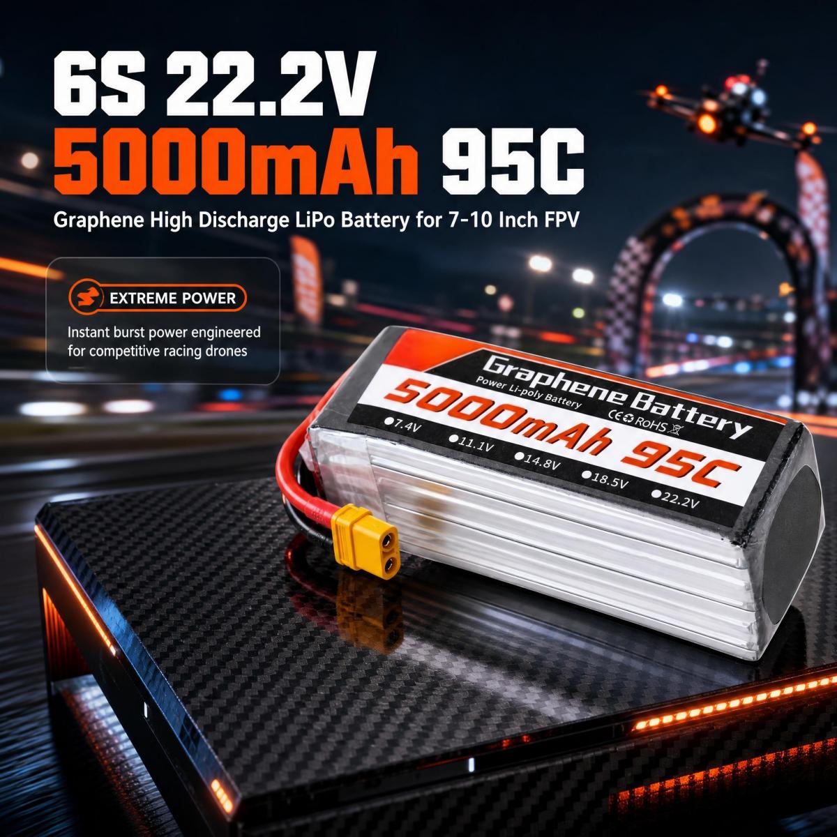 7 9 10 Inch FPV Racing Drone G - огляд і ціна 6S Lipo Battery 22.2V 5000Mah