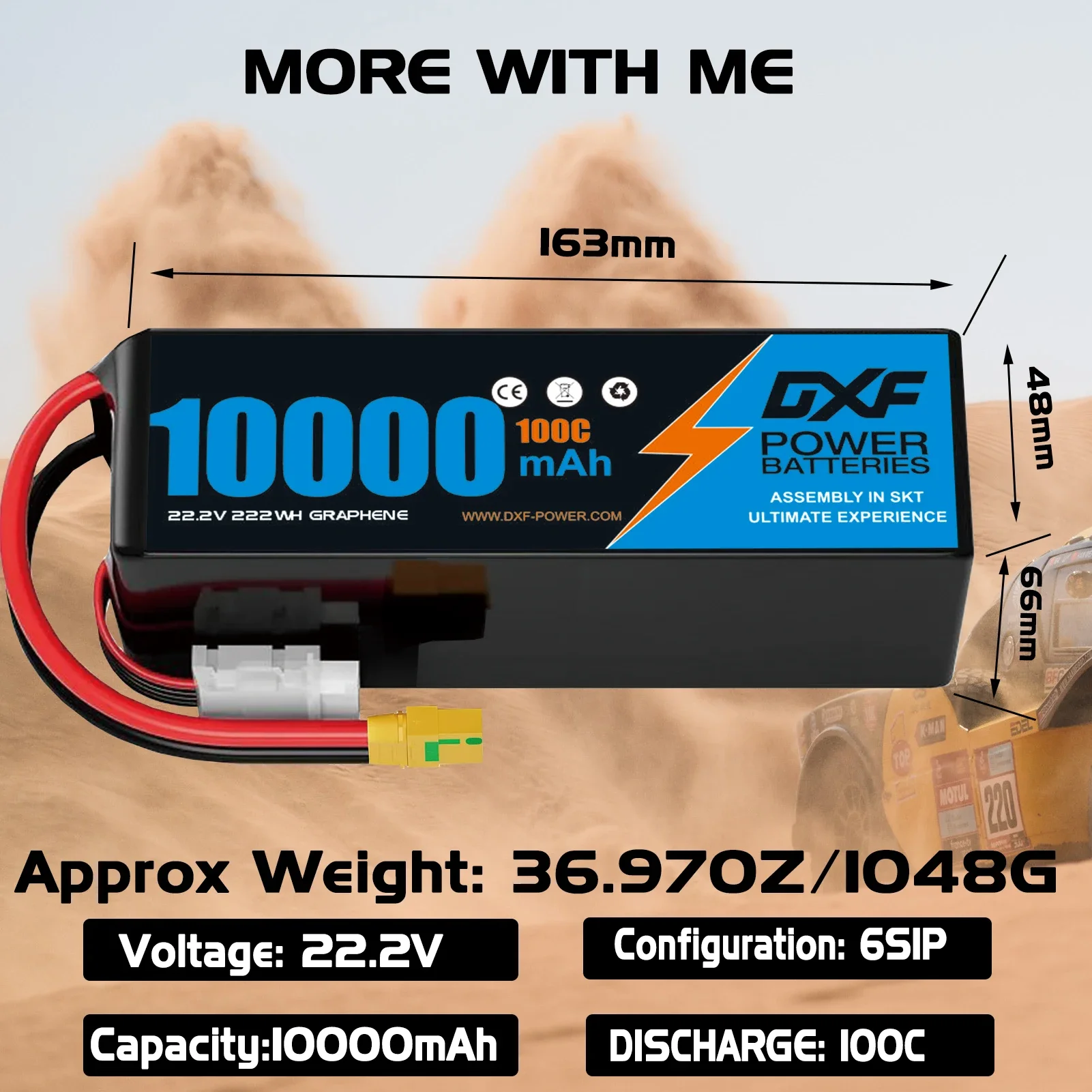 DXF 6S Lipo Battery 10000mAh 2 - огляд і ціна 6S Lipo Battery 22.2V 5000Mah