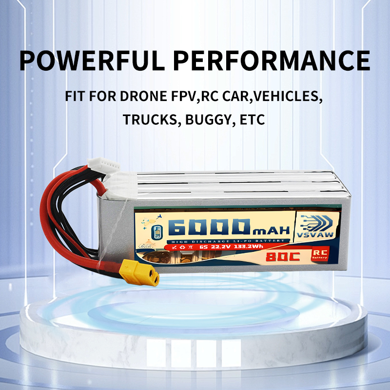 VSVAW 6S Lipo Battery 6000mAh  - огляд і ціна 6S Lipo Battery 22.2V 5000Mah