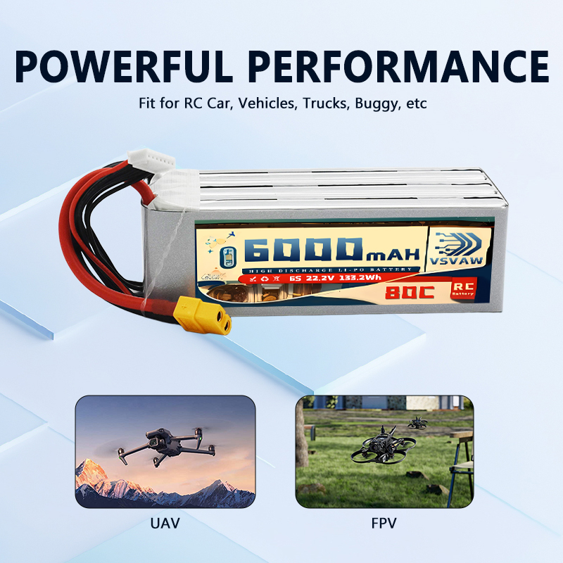 VSVAW 6S Lipo Battery 6000mAh  - огляд і ціна 6S Lipo Battery 22.2V 5000Mah