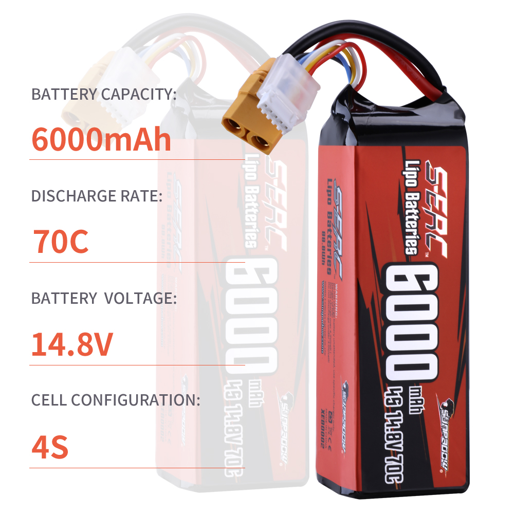 SUNPADOW 4S Lipo Battery for 1 - огляд і ціна 4S Lipo Battery 14.8V 6000Mah